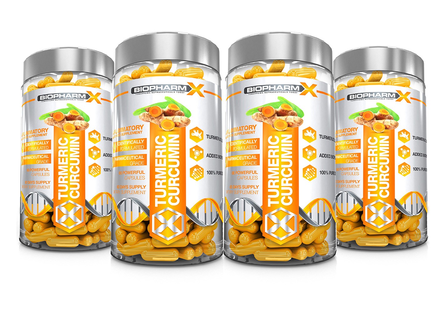 Turmeric Curcumin 4 Bottle Bundle